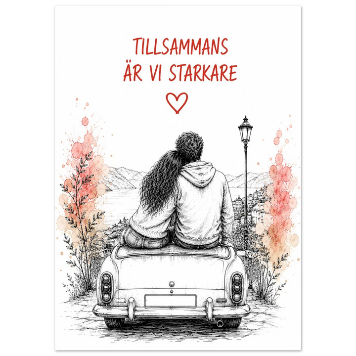 Tillsammans Är Vi Starkare – Romantisk Konstposter för Kärlekspar